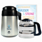 Preview: Destilliergerät Megahome MH943SBS Edelstahl/schwarz + Buch | Glaskanne | 4 Liter reines Wasser